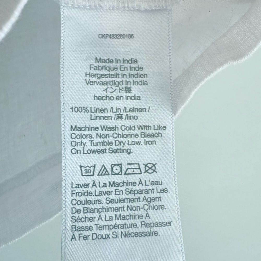 Madewell Scoopneck Crop Tank in 100% Linen Eyelet White 4 Sleeveless Boho NP015 - Picture 12 of 14